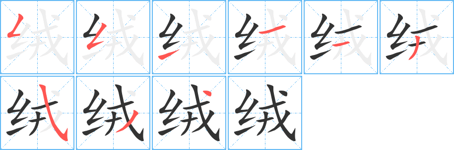 绒字笔顺怎么写