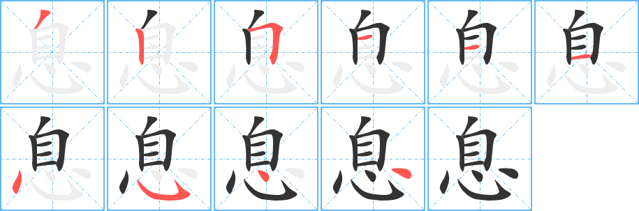 息字笔顺怎么写