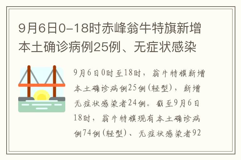 9月6日0-18时赤峰翁牛特旗新增本土确诊病例25例、无症状感染者24例