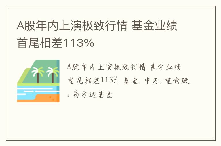 A股年内上演极致行情 基金业绩首尾相差113%