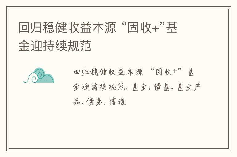 回归稳健收益本源 “固收+”基金迎持续规范