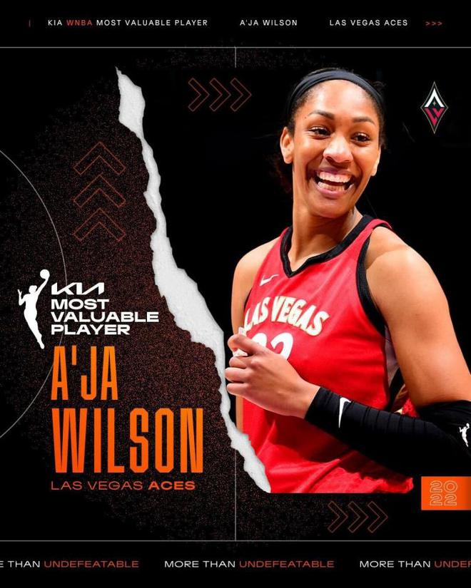 统治力!阿贾-威尔逊获WNBA常规赛MVP 还揽下DPOY