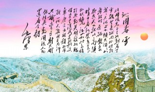 沁园春·雪赏析