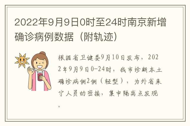 2022年9月9日0时至24时南京新增确诊病例数据（附轨迹）