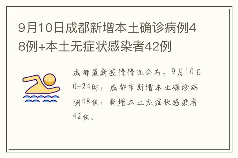 9月10日成都新增本土确诊病例48例+本土无症状感染者42例