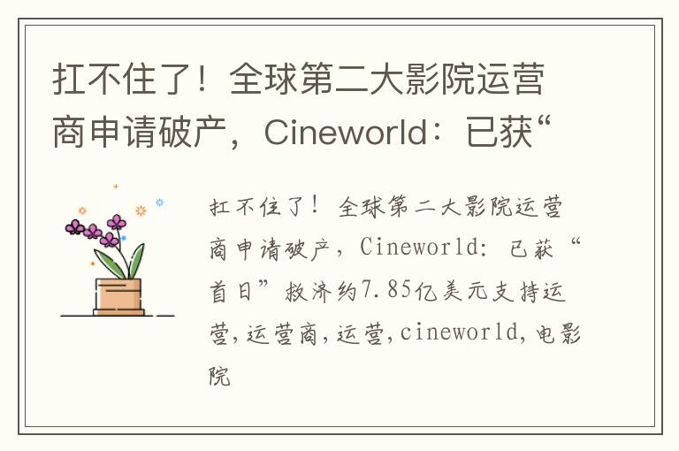 扛不住了！全球第二大影院运营商申请破产，Cineworld：已获“首日”救济约7.85亿美元支持运营