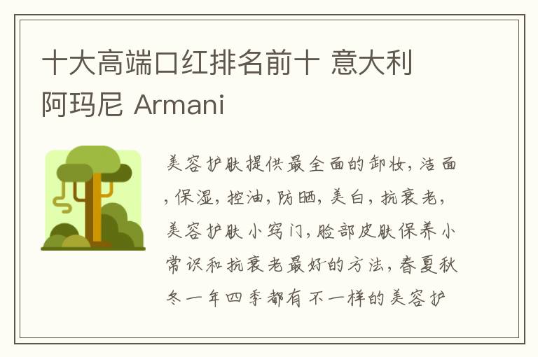 十大高端口红排名前十 意大利 阿玛尼 Armani