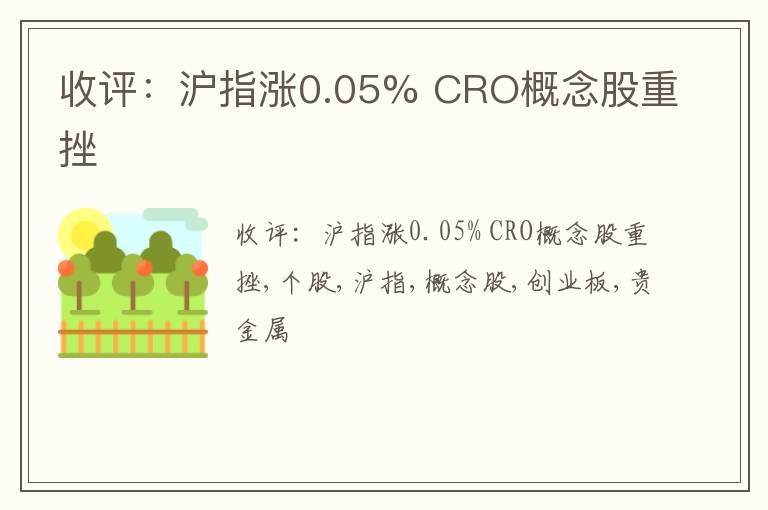 收评：沪指涨0.05% CRO概念股重挫