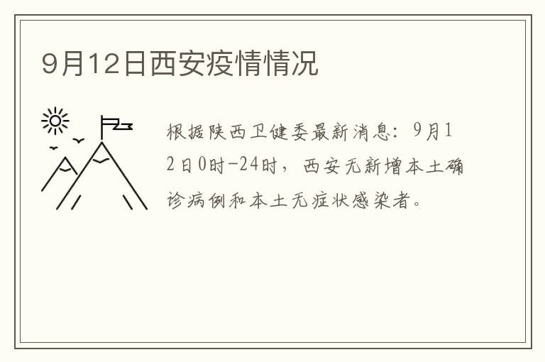 9月12日西安疫情情况