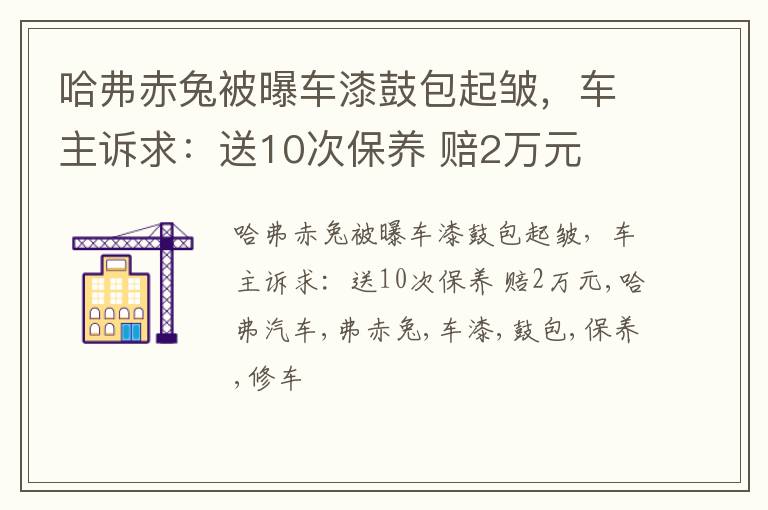 哈弗赤兔被曝车漆鼓包起皱，车主诉求：送10次保养 赔2万元