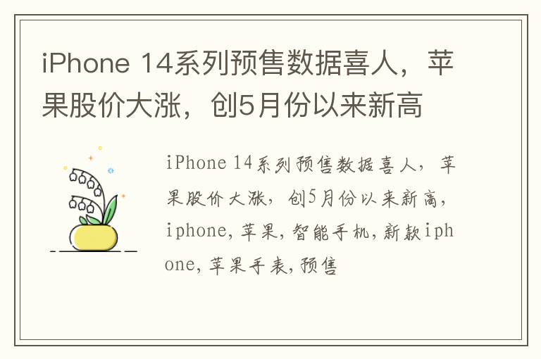 iPhone 14系列预售数据喜人，苹果股价大涨，创5月份以来新高