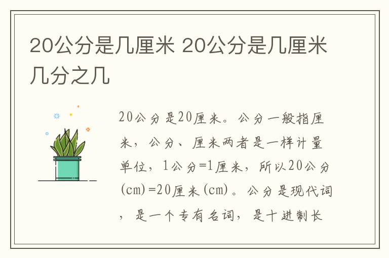 20公分是几厘米 20公分是多少厘米