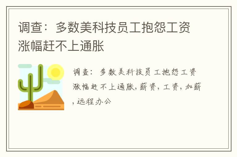 调查：多数美科技员工抱怨工资涨幅赶不上通胀