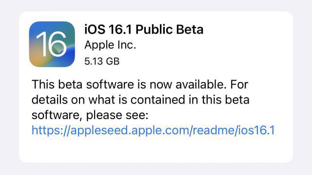 苹果发布 iOS 16.1 首个公开测试版：全面支持电量百分比显示