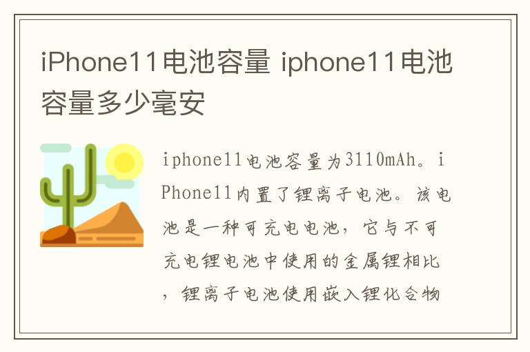 iPhone11电池容量