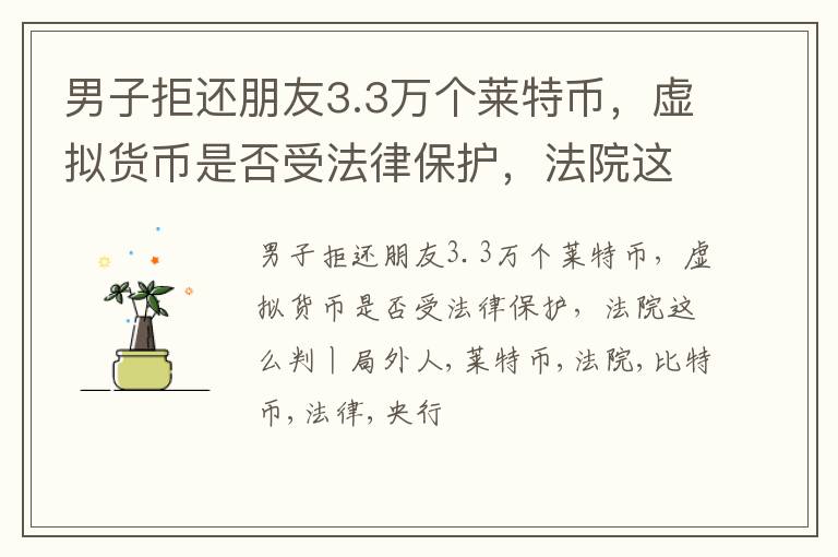 男子拒还朋友3.3万个莱特币，虚拟货币是否受法律保护，法院这么判丨局外人