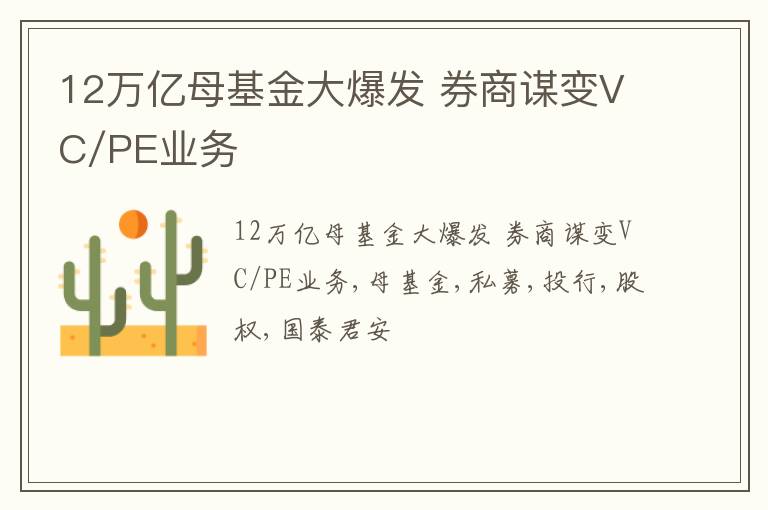 12万亿母基金大爆发 券商谋变VC/PE业务