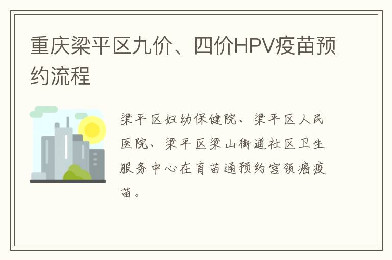 重庆梁平区九价、四价HPV疫苗预约流程