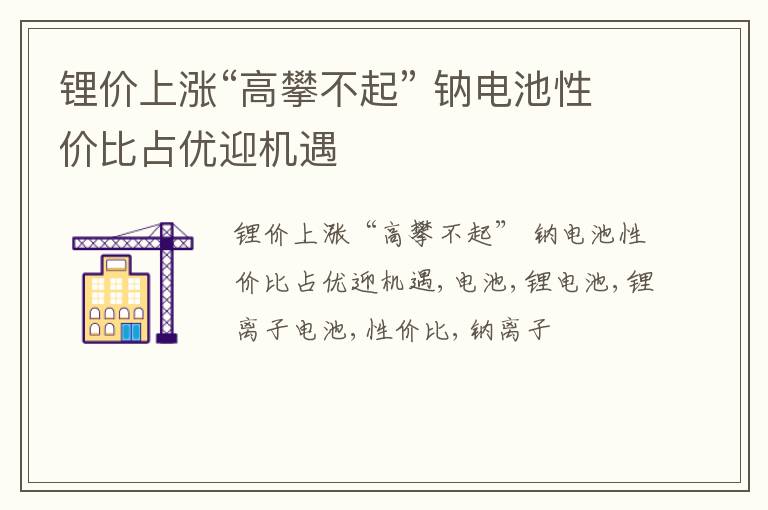 锂价上涨“高攀不起” 钠电池性价比占优迎机遇