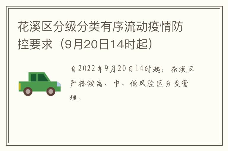 花溪区分级分类有序流动疫情防控要求（9月20日14时起）