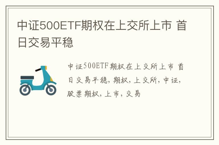 中证500ETF期权在上交所上市 首日交易平稳