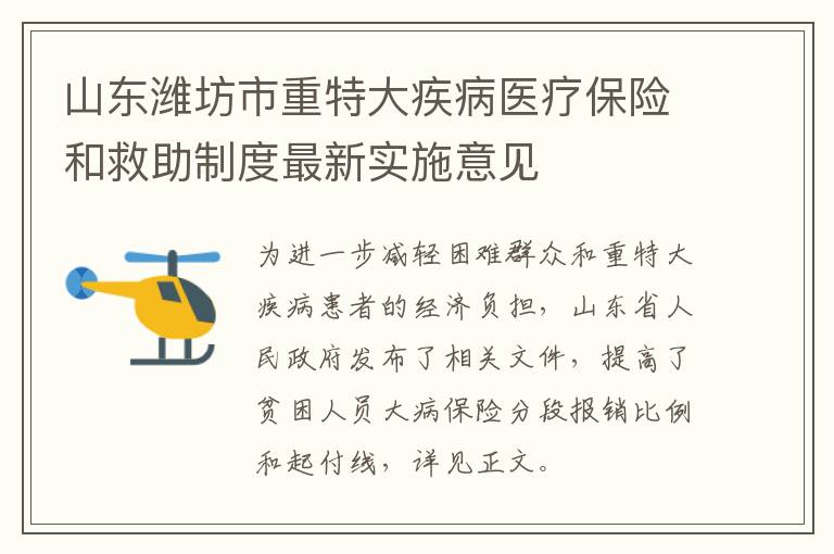 山东潍坊市重特大疾病医疗保险和救助制度最新实施意见