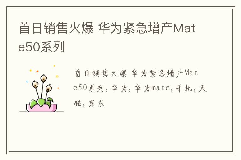 首日销售火爆 华为紧急增产Mate50系列