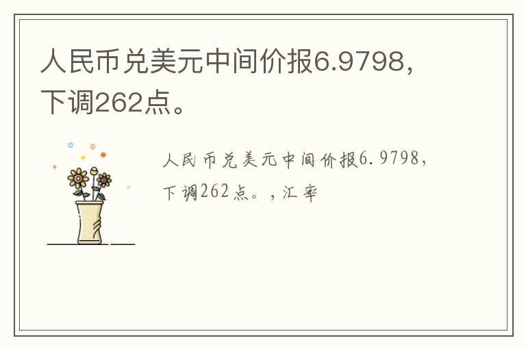 人民币兑美元中间价报6.9798，下调262点。