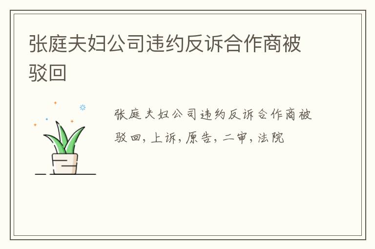 张庭夫妇公司违约反诉合作商被驳回