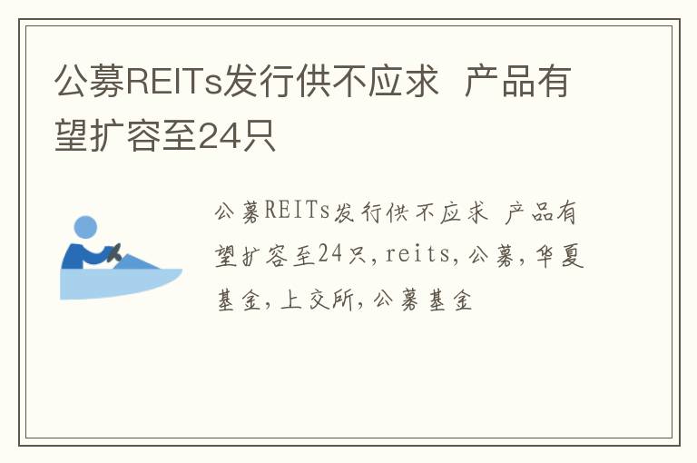 公募REITs发行供不应求  产品有望扩容至24只