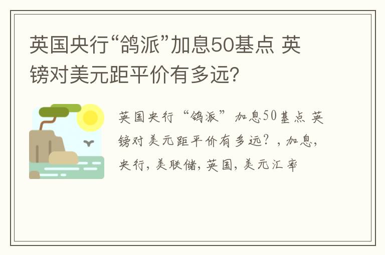 英国央行“鸽派”加息50基点 英镑对美元距平价有多远？
