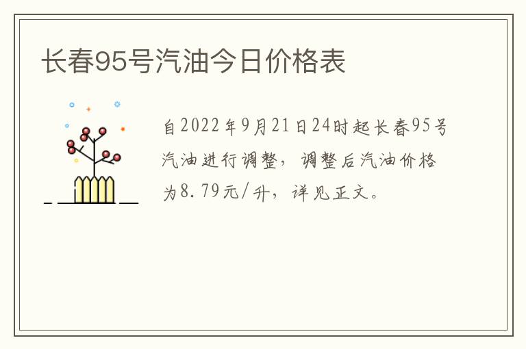 长春95号汽油今日价格表