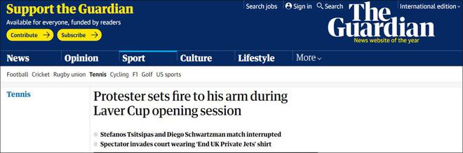 气候抗议者闯入伦敦网球场自焚，随后迅速灭火自救…