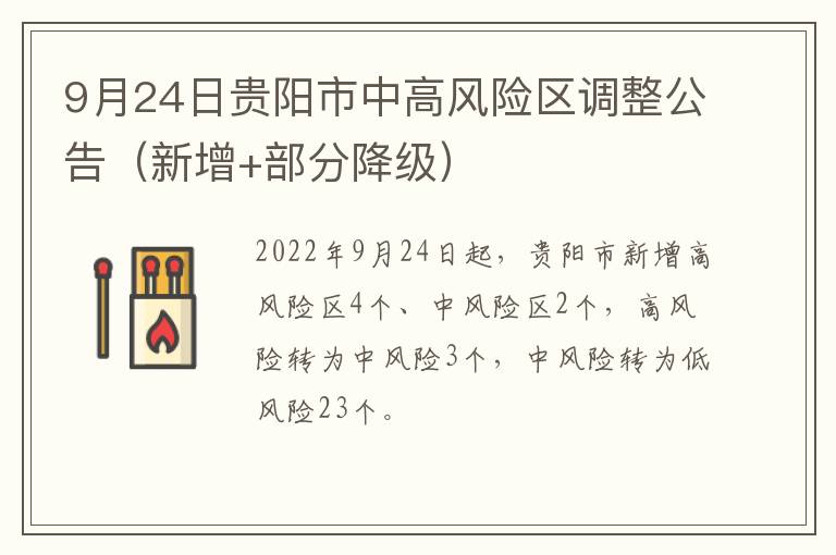 9月24日贵阳市中高风险区调整公告（新增+部分降级）