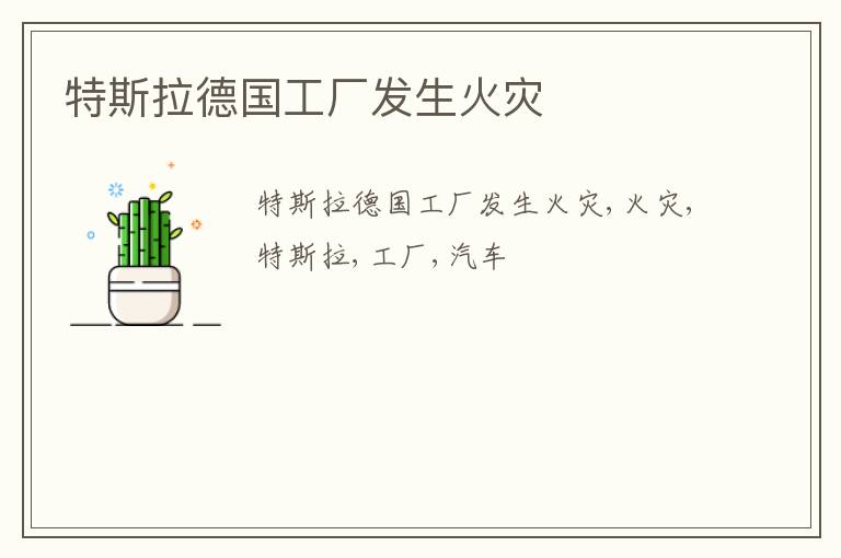 特斯拉德国工厂发生火灾