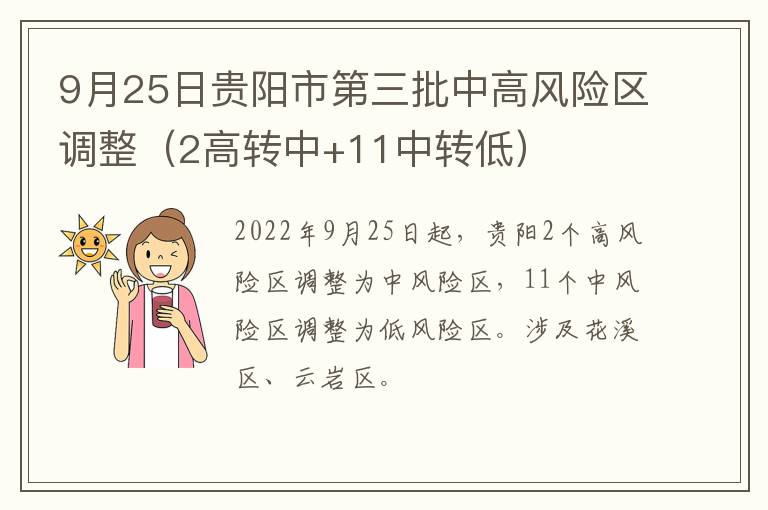 9月25日贵阳市第三批中高风险区调整（2高转中+11中转低）