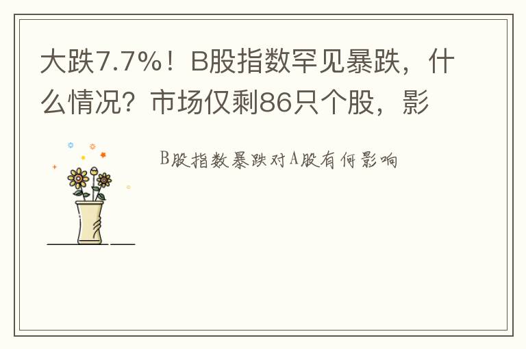 大跌7.7%！B股指数罕见暴跌，什么情况？市场仅剩86只个股，影响多大？
