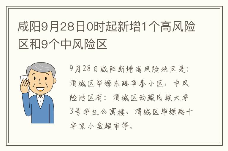 咸阳9月28日0时起新增1个高风险区和9个中风险区