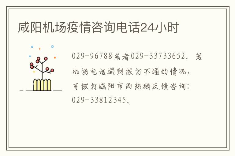 咸阳机场疫情咨询电话24小时