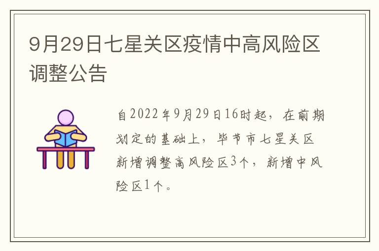 9月29日七星关区疫情中高风险区调整公告