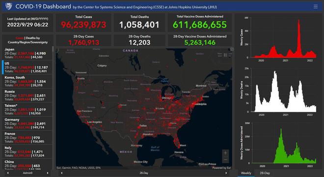 美国新增感染78951例、死亡1195例
