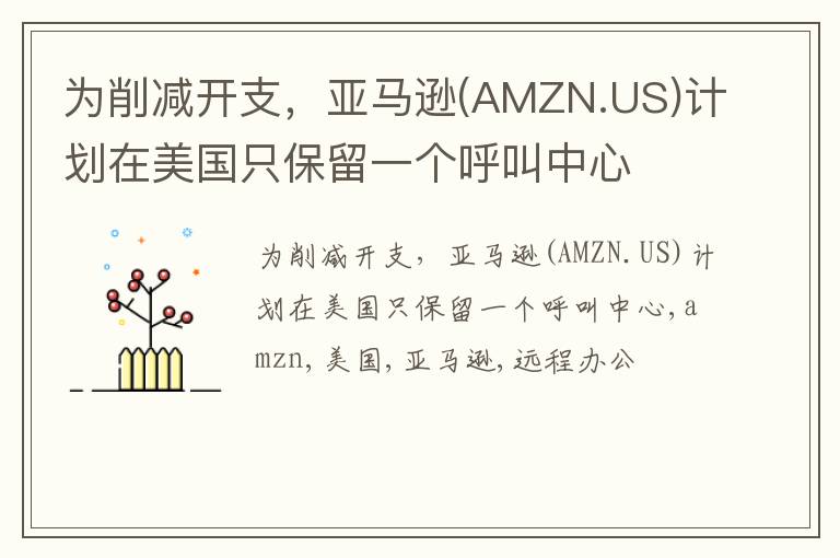 为削减开支，亚马逊(AMZN.US)计划在美国只保留一个呼叫中心