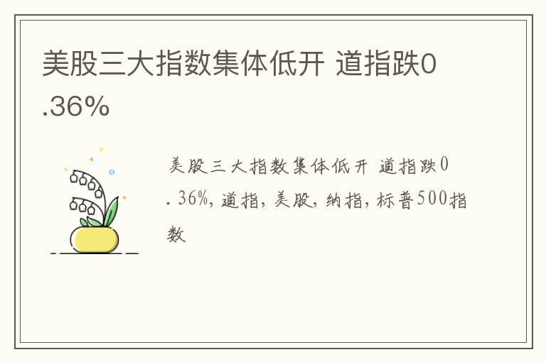 美股三大指数集体低开 道指跌0.36%