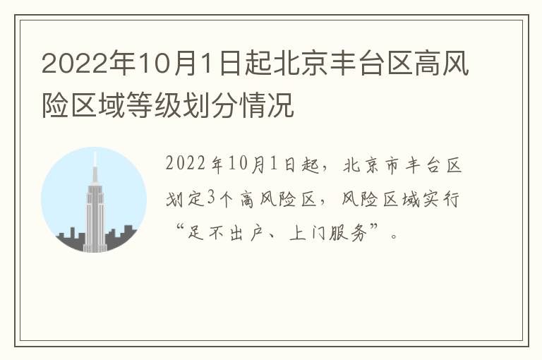 2022年10月1日起北京丰台区高风险区域等级划分情况