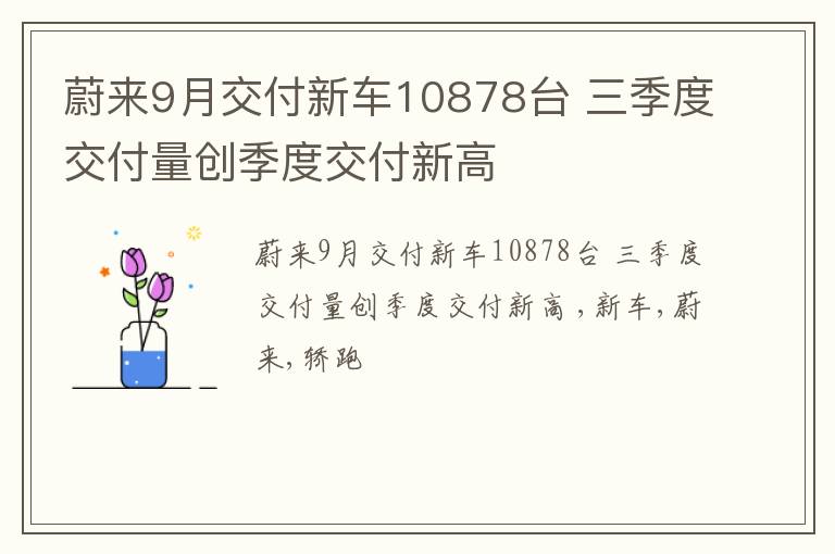 蔚来9月交付新车10878台 三季度交付量创季度交付新高