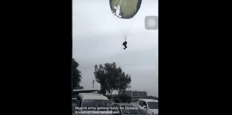 尼日利亚伞兵，降落得过于“惊险”了