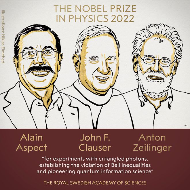 2022诺贝尔物理学奖揭晓 三位量子信息科学家获奖