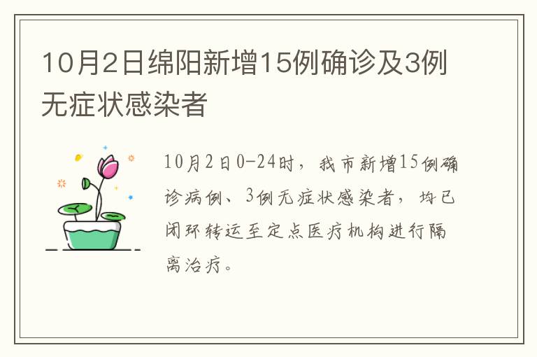 10月2日绵阳新增15例确诊及3例无症状感染者