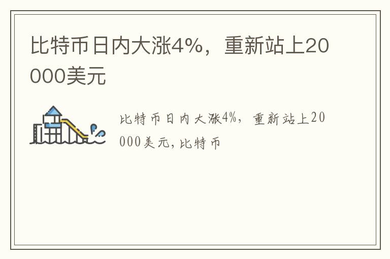 比特币日内大涨4%，重新站上20000美元