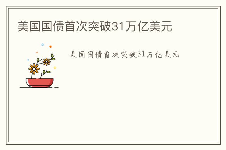 美国国债首次突破31万亿美元